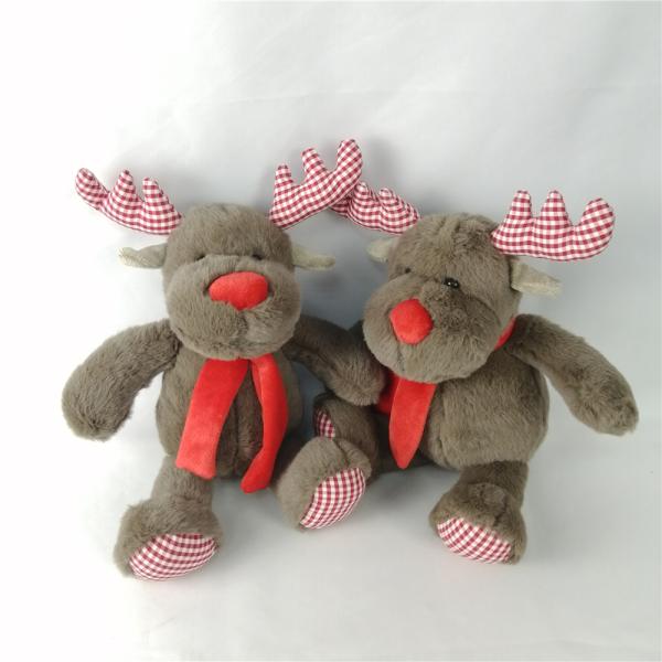 Мягкие приятные рождественские плюшевые игрушки Moose Stuffed Animal Huggable Brown Elk Toy