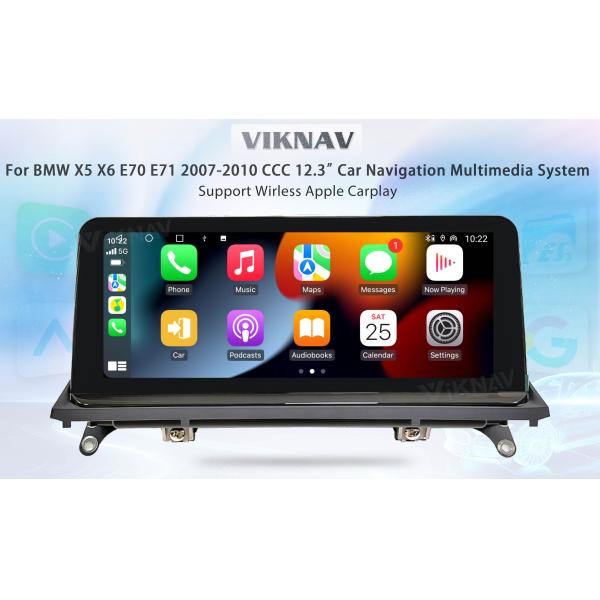 Авторадио Viknav 12,3 дюйма Для BMW X5 X6 E70 E71 2007-2010 Система поддержки CCC Беспроводная Apple CarPlay Android Auto Multim