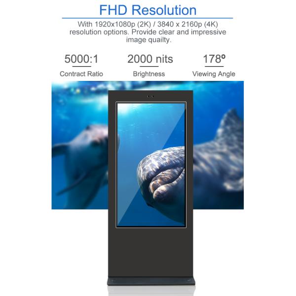MP4 Video media player LCD screen IP55 Outdoor Totem 55