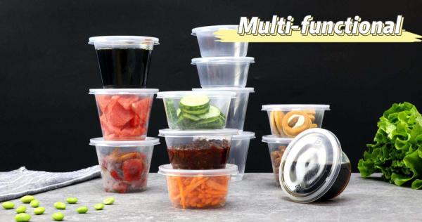 Microondas seguro 24 oz Logotipo personalizado Pla clara ensalada tazón con tapas
