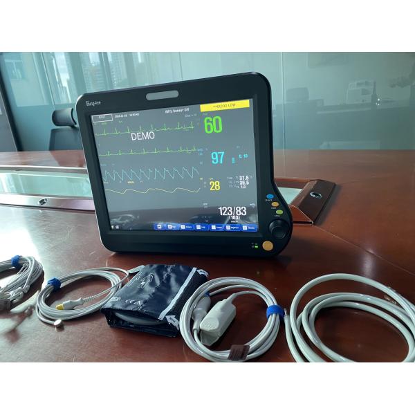 15 inch portable multi parameter patient monitors with HL7 compatible, USB dataouput, VGA, nurse calling and vital sings