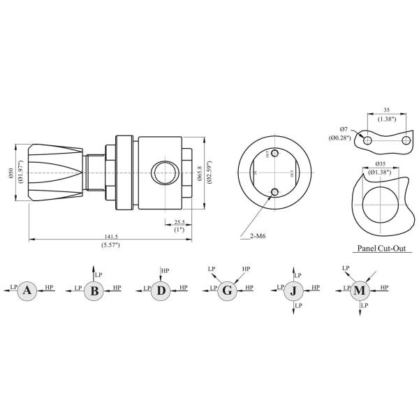 PCTFE PTFE Stainless Steel Pressure Regulator 1000PSI 600Psi Double Gauges