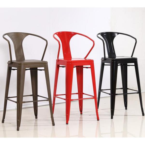 YLX-1106 Aluminium/Steel Loft Style High Leg Dining Barstool Chair for Drinking Bar