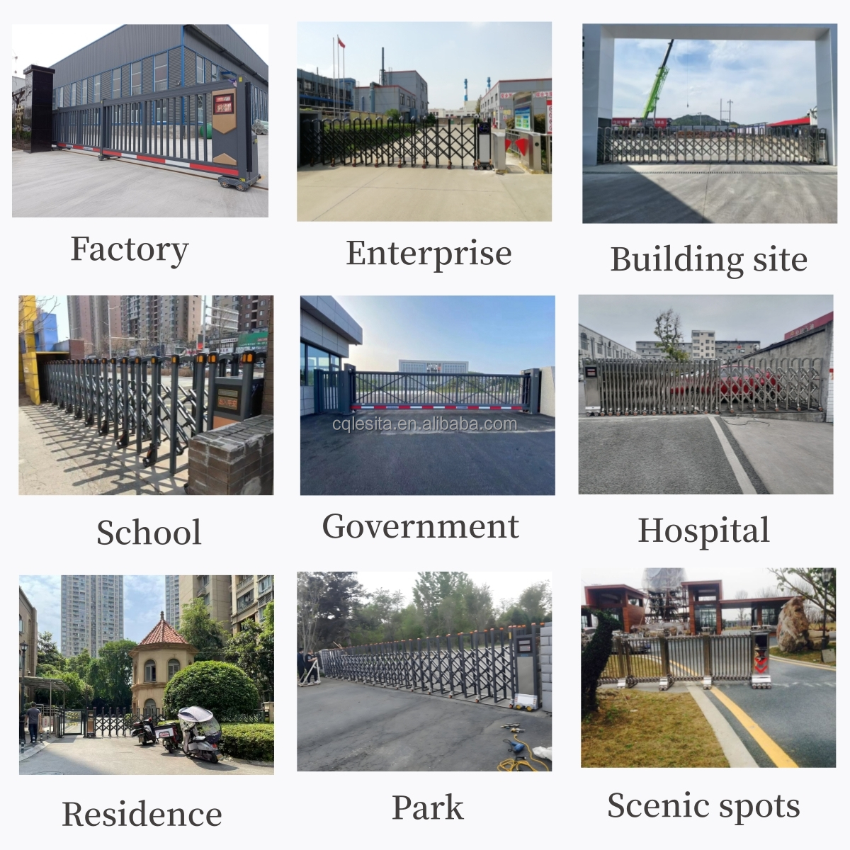 Automatic Opening Aluminum Trackless Sliding Door Segment Expandable Gate Electric Retractable Portail for Outdoor Courtyard
