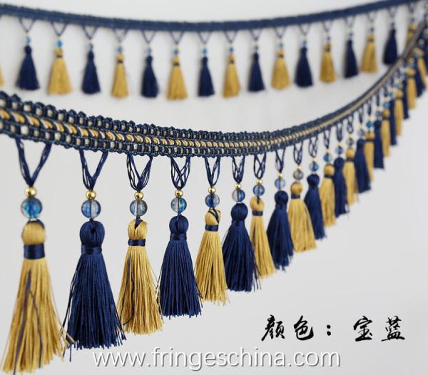 Handmade fashionable chain beads lace tassels fringes for curtain/sofa/pillow/stage decoration
