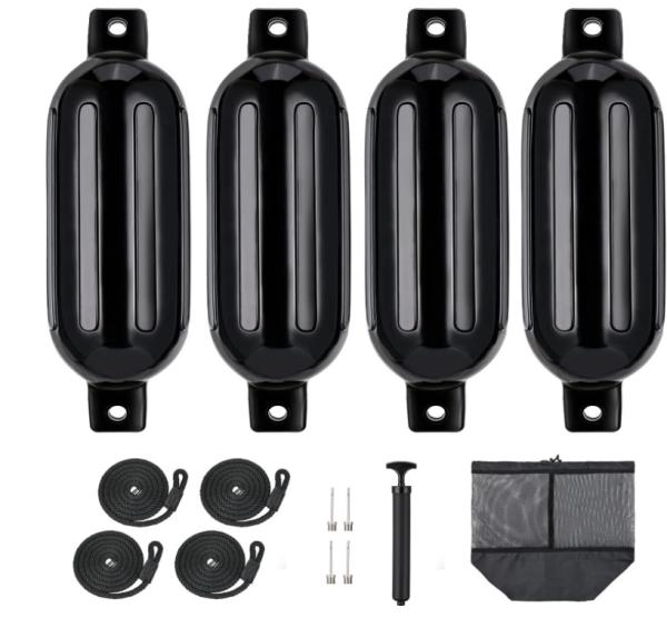 Inflatable 4 Pack Boat Bumpers Fenders with 4 Ropes Boat Bumpers Boat Fender