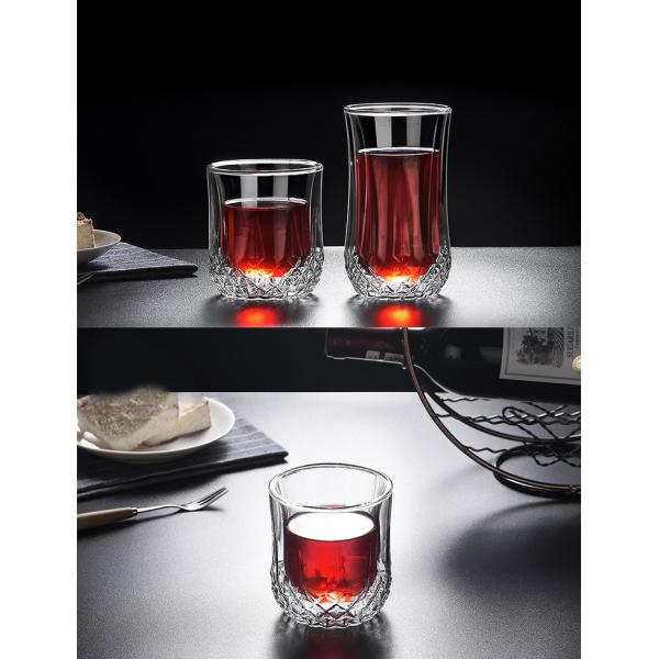 Конденсации чашки стены двойника Тумблер вискиа логотип стеклянной устойчивый подгонянный