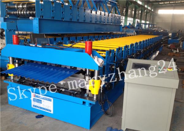 Roof use tile roll forming machine , roofing sheet double layer roll forming machine