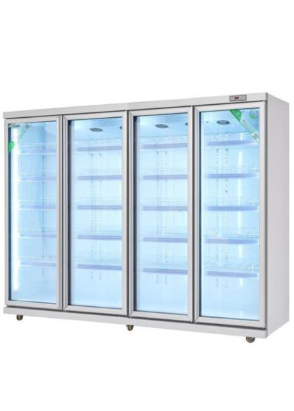 Fan Cooling Swing Door Beverage Display Cooler / Supermarket Refrigerator