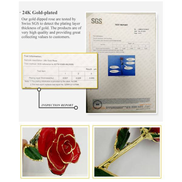 Wholesale High Quality 24K Gold Dipped Real Natural Rose  Artificial Roses for Valentines Day Gifts