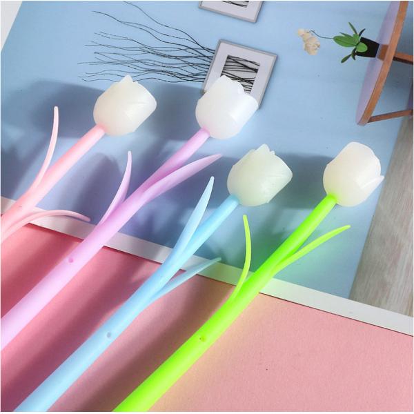 Color Changing Flower Pens - Pack Of 30 Ballpoint Pens Creative Gel Ink Rollerball Pen For School Home Office Stationery Store Kids Girls Gift, Black 0.38mm (Tulip)