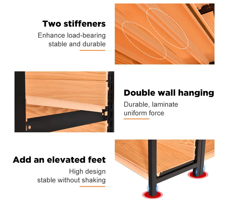 Стальная деревянная гондола Покровные полки Домашние многоэтажные гостиные Книжные полки