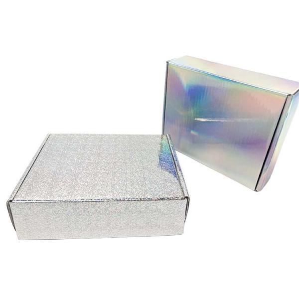 Luxury Full Color Printed Boxes Silver Laser Corrugated Cardboard Shipping Mailer Box
