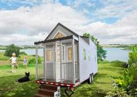 A casa minúscula pré-fabricada da armação de aço leve na longa vida das rodas mede casas minúsculas da casa pré-fabricada