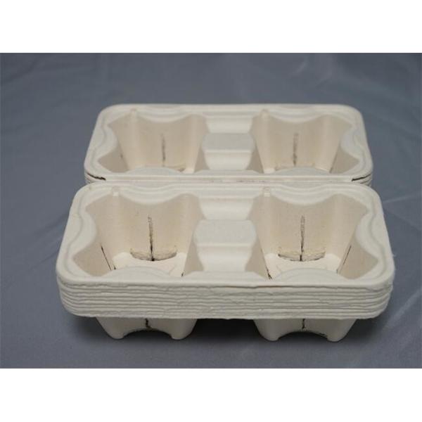 La canne à sucre biodégradable de tasse de 4 cellules plaque la pulpe 220x218x46