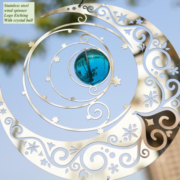 Carrilhões de vento de gerencio do metal do projeto nórdico da lua do girador do vento do metal do estilo