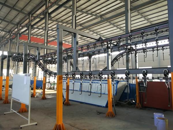 Space Saving Electrostatic Powder Coating Line Hanging Conveyor Line