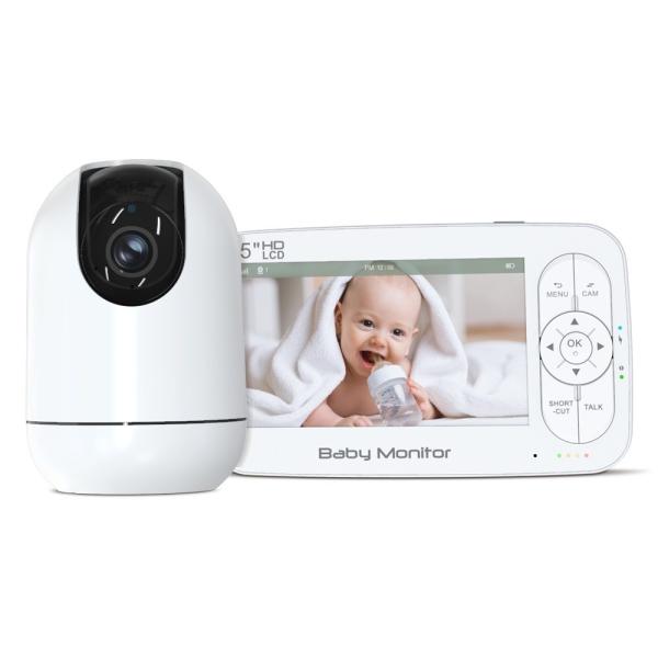 5 Inch LCD Digital Video Baby Monitor Audio With Lullabies And Night Vision