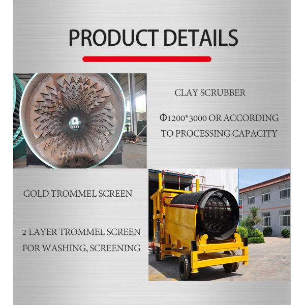 High Work Efficiency Modular Design Gold Trommel Wash Plant with Engine Core Components
