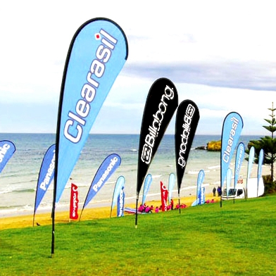 Wholesale economic Aluminum Customized Outdoor Advertising Beach Flag