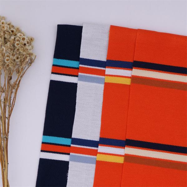 Breathable And Comfortable And Natural Wear-Resistant Striped Knit Fabric For Polo Shirt