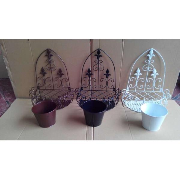 Green Flower Stand Hanging Wall Indoor Balcony Hanging Semi-Circular Flower Stand