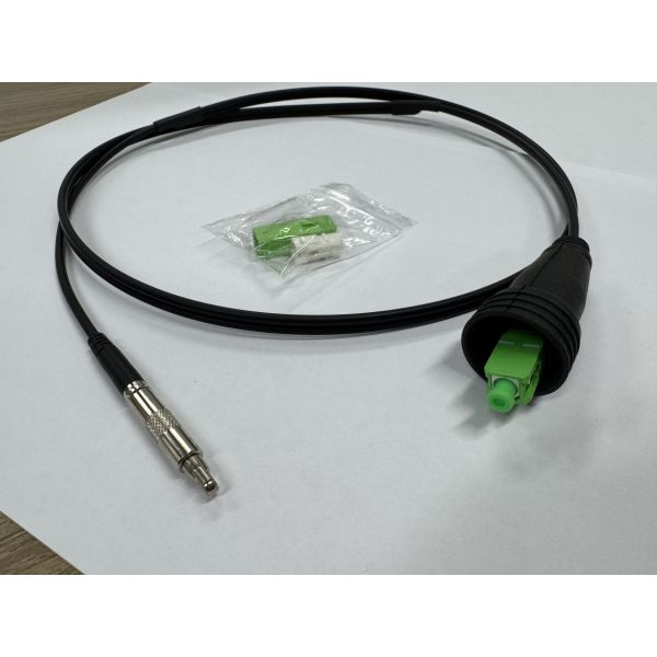 Pushable Pre-connector SC/APC Metal Connector  Fiber Patch Cord Black For Through The Duct And Wall FTTH