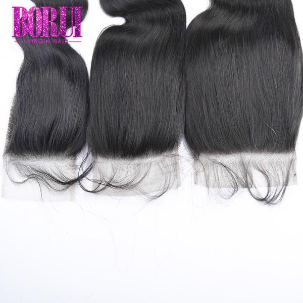 Закрытия шнурка человеческих волос девственницы объемной волны цвет сырцового прозрачного естественный освобождает часть