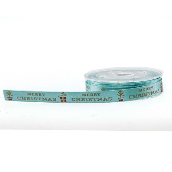2 Colors Gold Printed Satin Ribbon For Christmas Gifts Wrapping 9 Mm Width