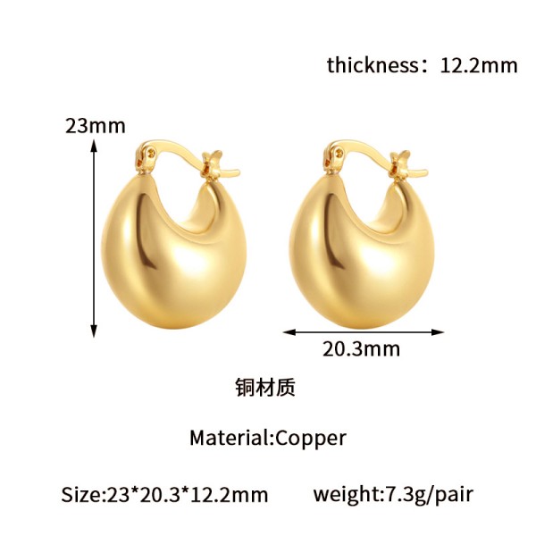 Popular Geometry U-shaped 18K Gold Earrings Water Drop Studs Irregular Hollow Women Earring Wholesale