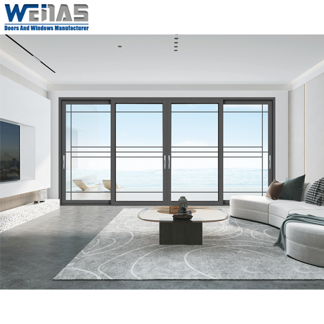 Automatic Balcony Patio Thermal Insulation Aluminum Heavy Duty Sliding Door