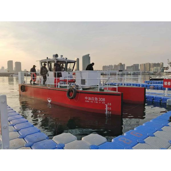 Custom Aluminum Alloy Boat 10m Surface Oil Recovery Work Boat for River / Sea