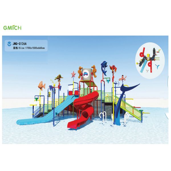 Kids Water Park Slide Plastic Big Water Slide Customized Design 1700*1500*660CM
