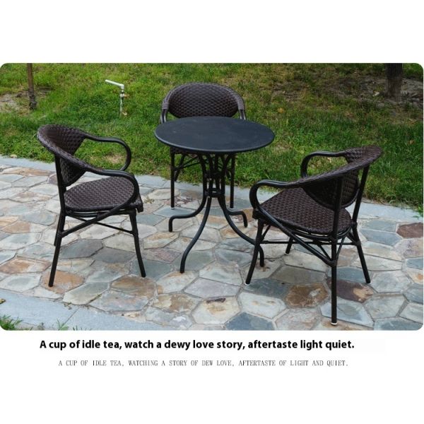 Modern Eco-Friendly Waterproof Small Outdoor Chair Durable Plastic Rattan for Courtyards Hotels & Parks by Lingche