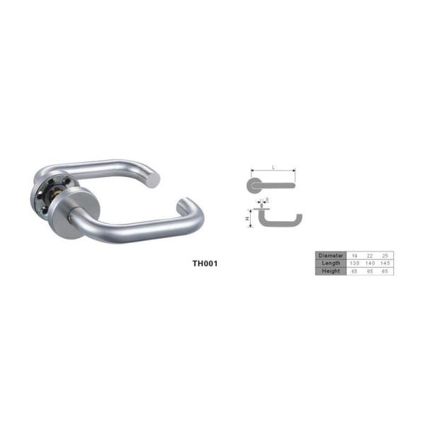 Euro tube de poignées de porte d'acier inoxydable du style 316 de type levier pour la porte en bois en métal