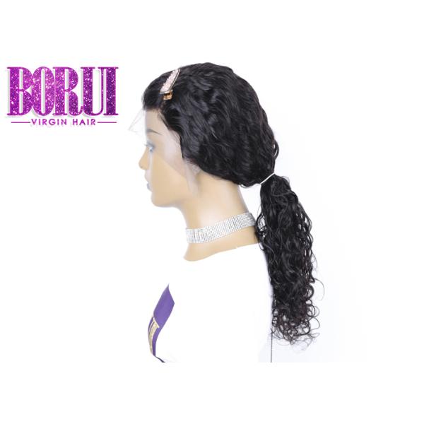 Full And Thick Malaysian Hair Wigs , Pre Plucked Glueless Natural Wave Full Lace Wig