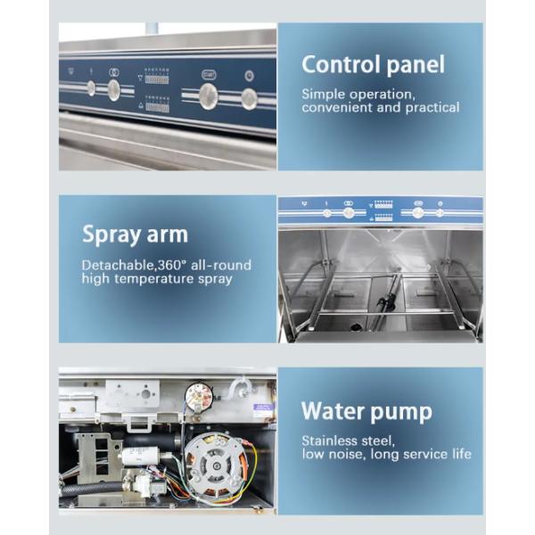 50Hz Commercial Glass Dishwasher Undercounter Silver Stainless Steel Dishwasher