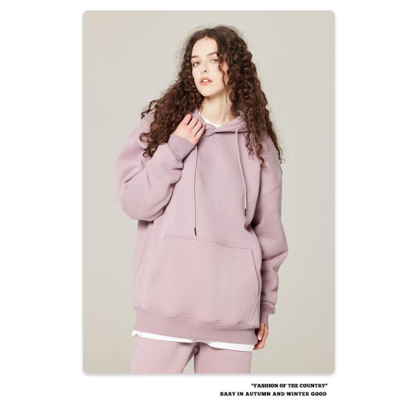 350G-700G Cotton French Terry Fleece Hooded Sweatshirt Men'S Oversized Loose Drop Shoulder