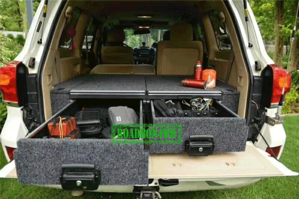 OUTBACK STYLE 4WD REAR STORAGE DRAWER SYSTEMS AND CARGO BARRIERS AND RACK DIVIDERS FOR TOYOTA LAND CRUISER LC200
