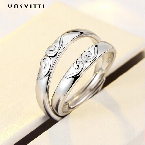 925 серебряных позолоченных пар звенит кольца серебра годовщины свадьбы захвата