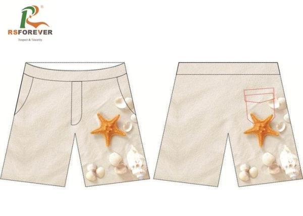 Custom Made Yellowish White Board Shorts Plus Size With Pockets Eco - Friendly