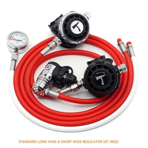 Short Hose Sidemount Scuba Diving Regulator Set Customizable For Underwater Diving