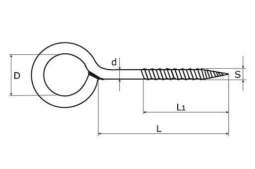 Carbon Steel 4.8 Grade Zinc Plated Heavy Duty Screw Eyes With Welded Eye Wood Thread