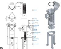 Filtros industriais de água de aço inoxidável com grande capacidade de filtragem e tamanho de 1 saco