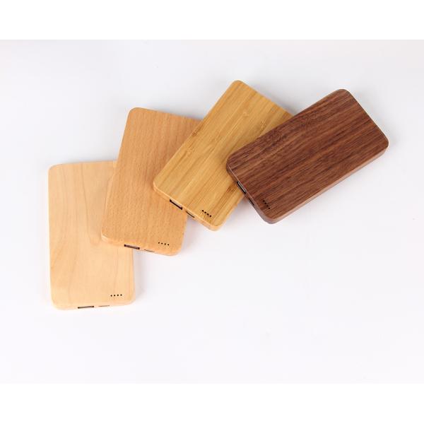 Small Size 6000mAh Wooden Power Bank , Wireless Charging Battery Bank