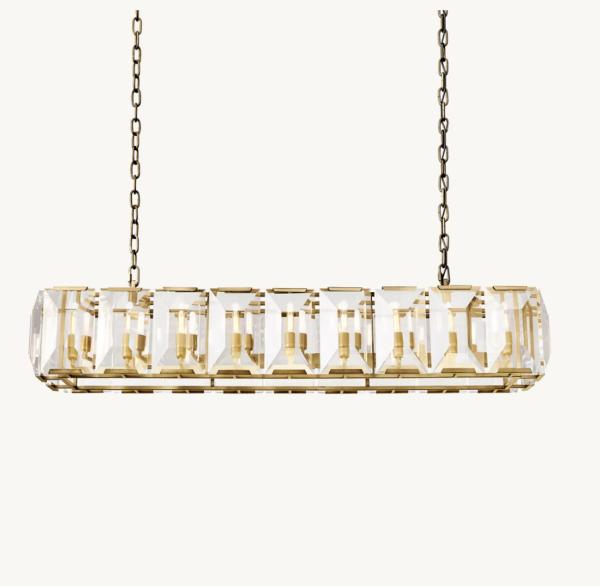 Armadura Harlow Cristal Rectangular Lustrero de 62' hecho a medida