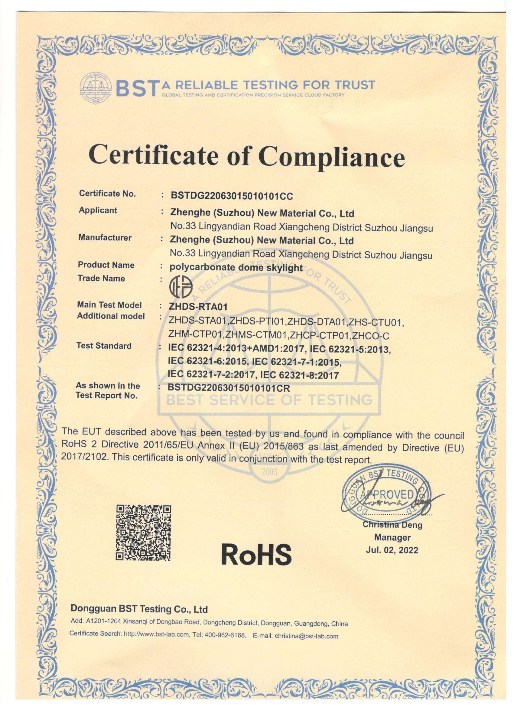 Suzhou Zhengfei Board Co., Ltd. Сертификации