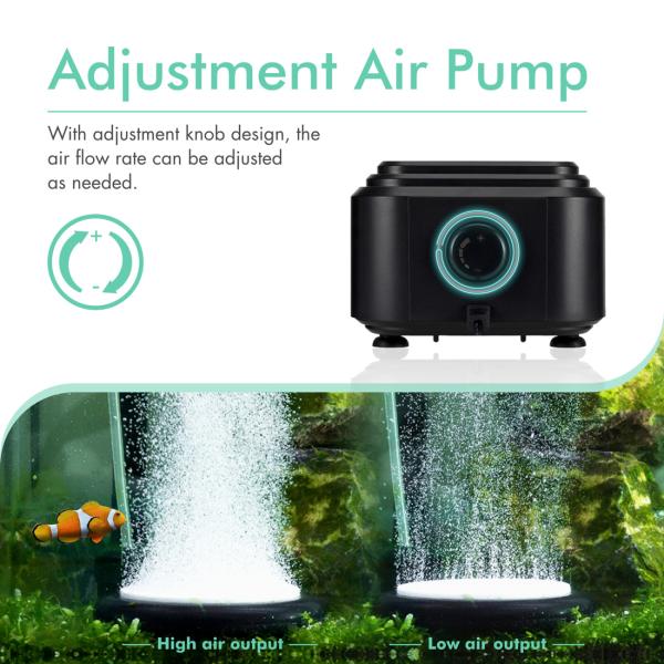 Adjustable Flow Powerful  10W Hygger Air Pump