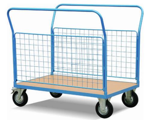 Steel Wire Shipping Containers Trolley For Supermarket Medium Duty