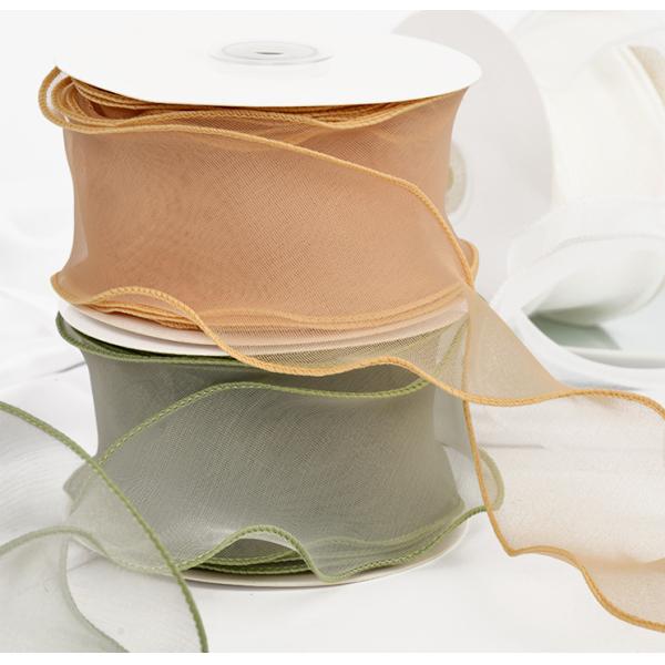 Simple Bilateral Gauze Gifts Wrapping Flower Fishtail Organza Ribbon